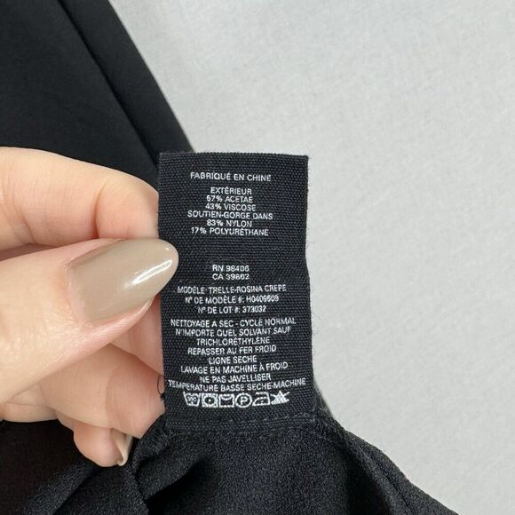 Theory Womens Dress 4 Black Trelle Rosina Crepe Corset Bust Cocktail Asymmetric - Picture 13 of 13